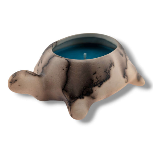 Horsehair Turtle Pottery Candle, Handcrafted by Luna - SunWest Treasures
