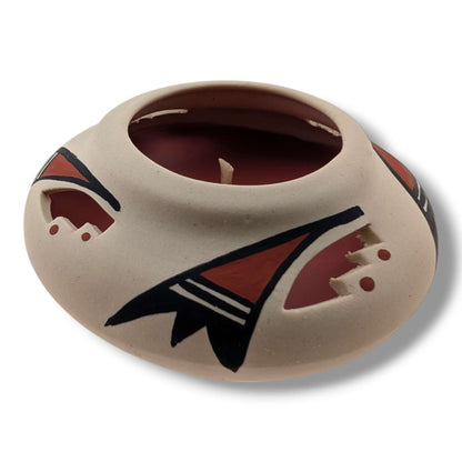 Acoma Cutout Pottery Candle, Handcrafted by Micky - SunWest Treasures
