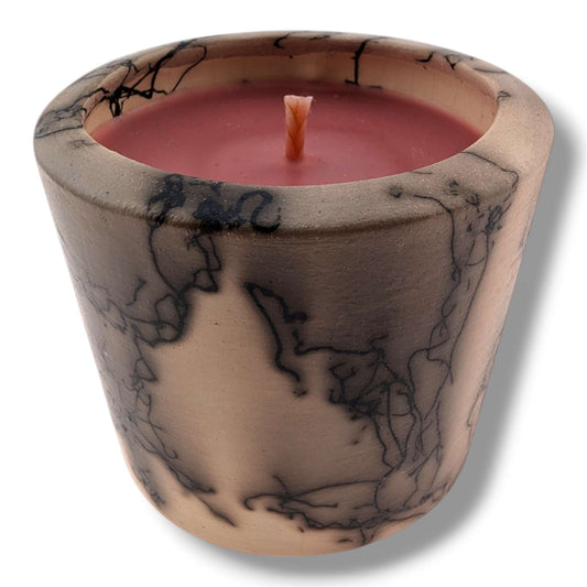 Horsehair Red Pottery Candle, Handcrafted by Luna - SunWest Treasures
