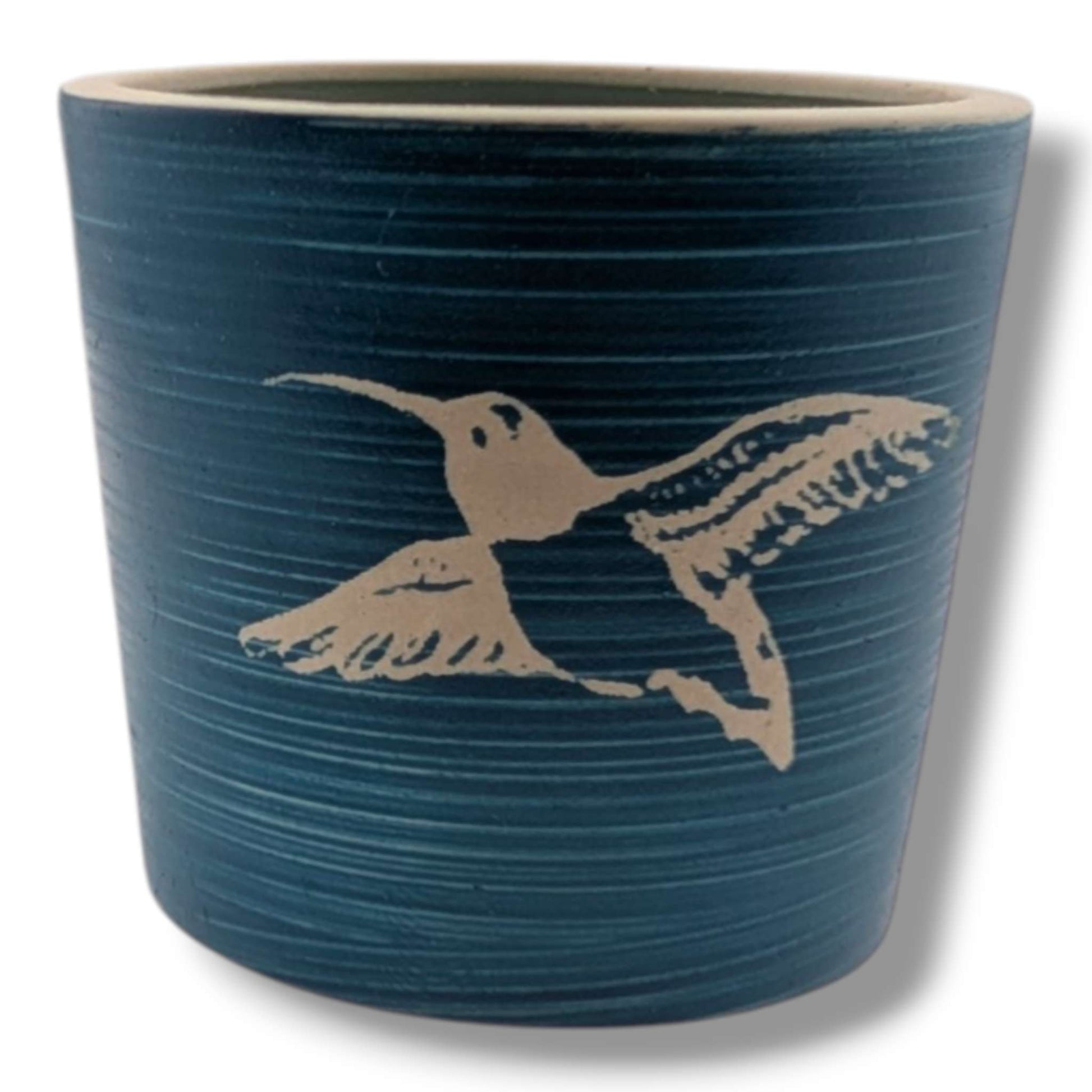 Blue Hummingbird Pottery Candle, Handcrafted by Luna - SunWest Treasures