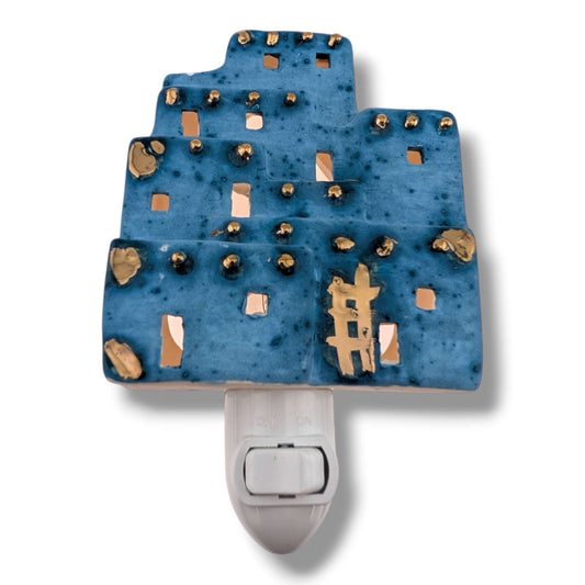 Pueblo Gold Accent Nightlight, Handcrafted by Luna - SunWest Treasures