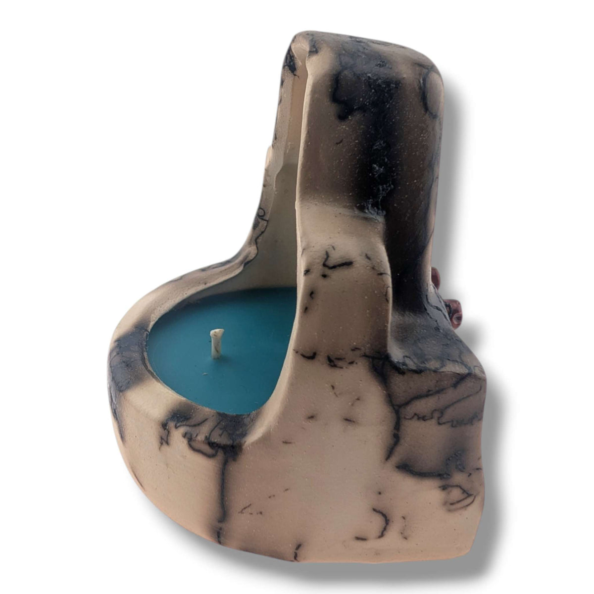 Horsehair Pueblo Church Pottery Candle, Handcrafted by Luna