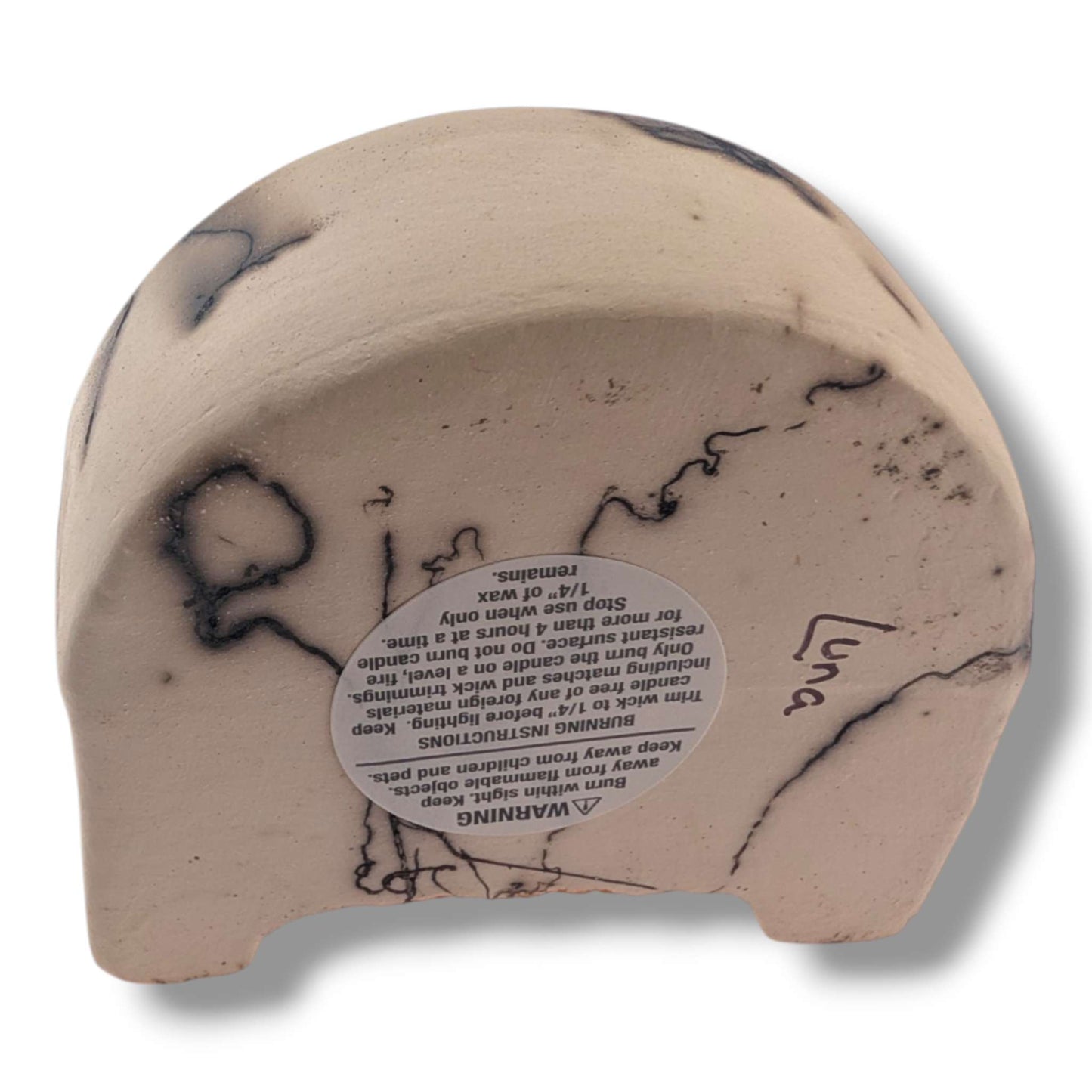 Horsehair Pueblo Church Pottery Candle, Handcrafted by Luna