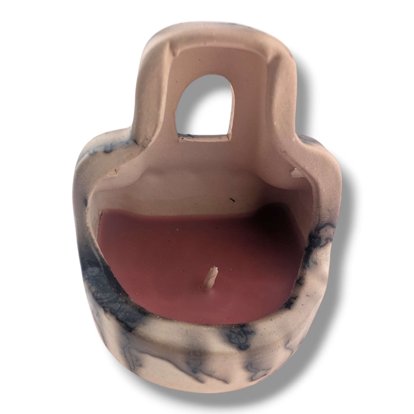 Horsehair Pueblo Church Pottery Candle, Handcrafted by Luna