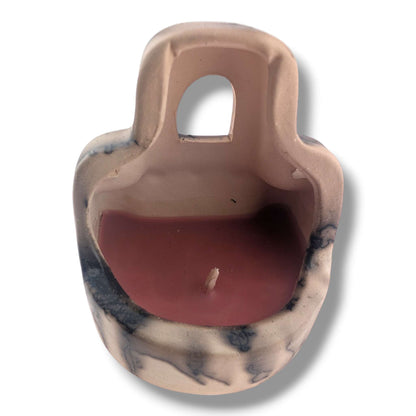 Horsehair Pueblo Church Pottery Candle, Handcrafted by Luna