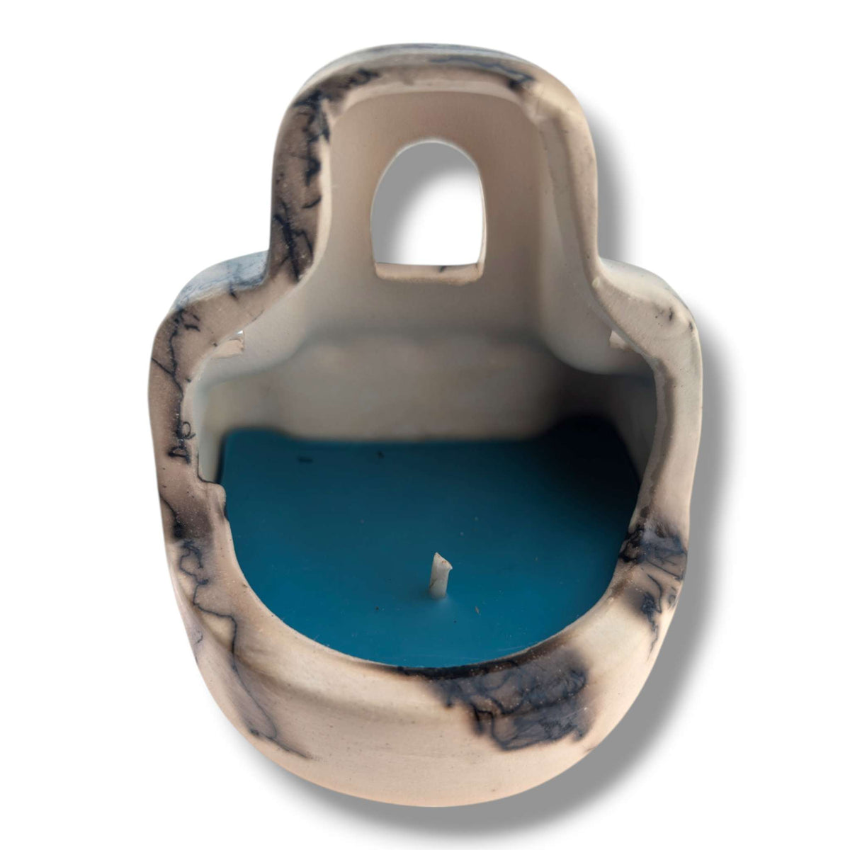 Horsehair Pueblo Church Pottery Candle, Handcrafted by Luna