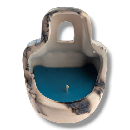 Horsehair Pueblo Church Pottery Candle, Handcrafted by Luna
