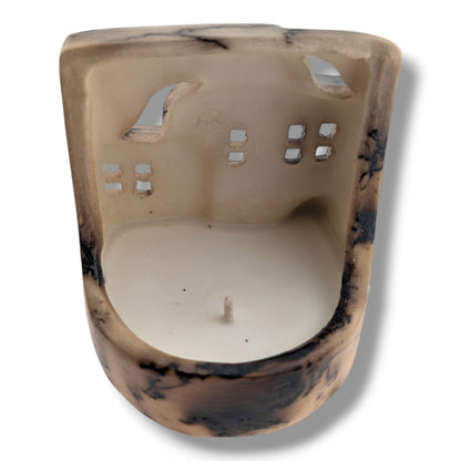 Horsehair Pueblo House Pottery Candle, Handcrafted by Luna