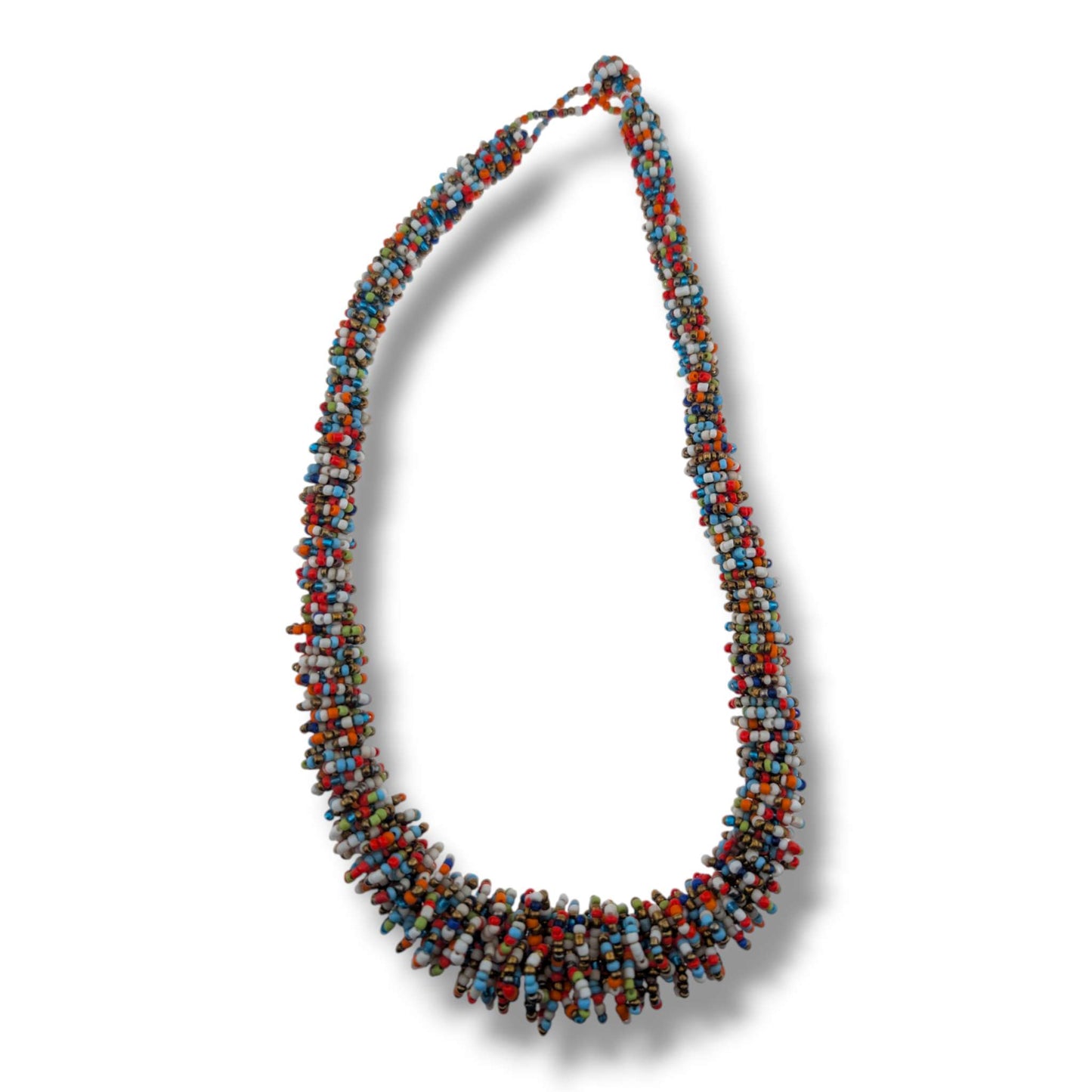Handcrafted Indonesian Multi Strand Seed Bead Necklace