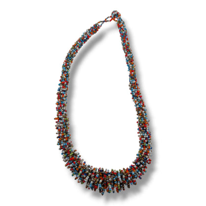 Handcrafted Indonesian Multi Strand Seed Bead Necklace