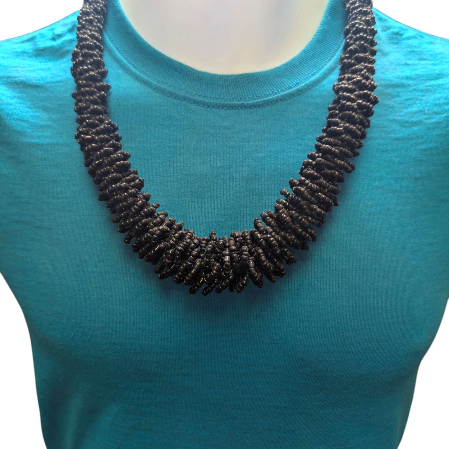 Handcrafted Indonesian Multi Strand Seed Bead Necklace