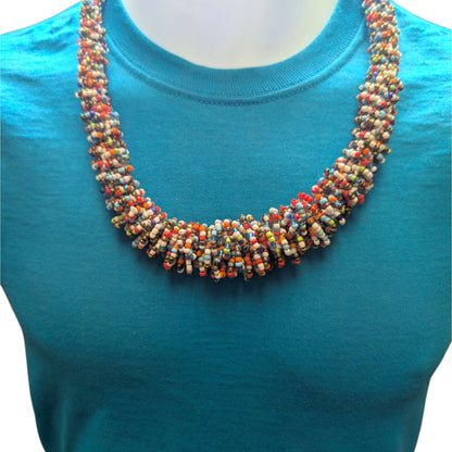 Handcrafted Indonesian Multi Strand Seed Bead Necklace