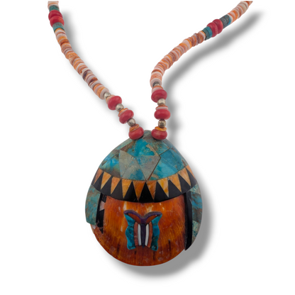 Handcrafted Shell Mosaic Inlay Butterfly Necklace