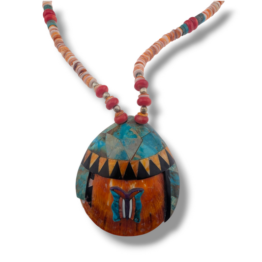 Handcrafted Shell Mosaic Inlay Butterfly Necklace