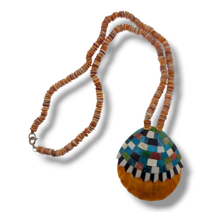 Handcrafted Indonesian Shell Mosaic Inlay Necklaces