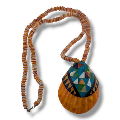 Handcrafted Indonesian Shell Mosaic Inlay Necklaces