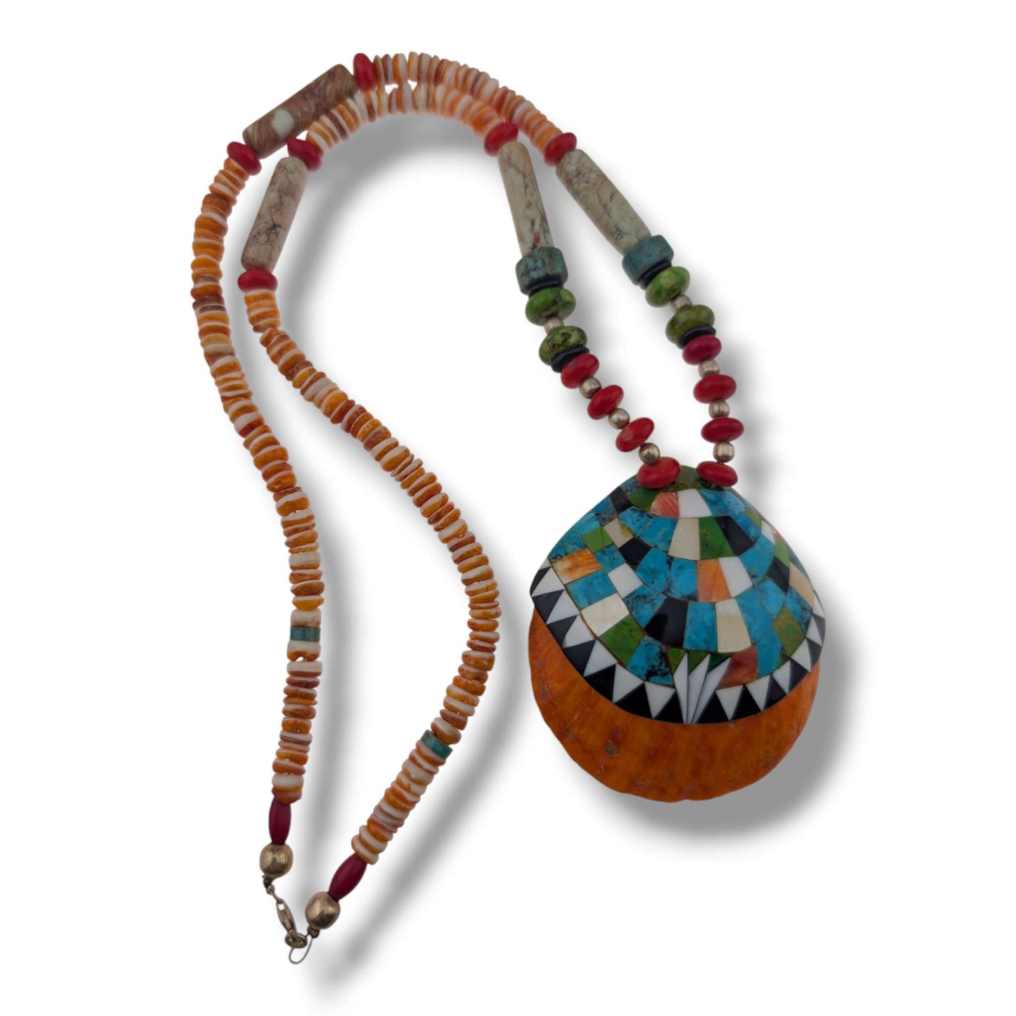 Handcrafted Indonesian Shell Mosaic Inlay Necklaces