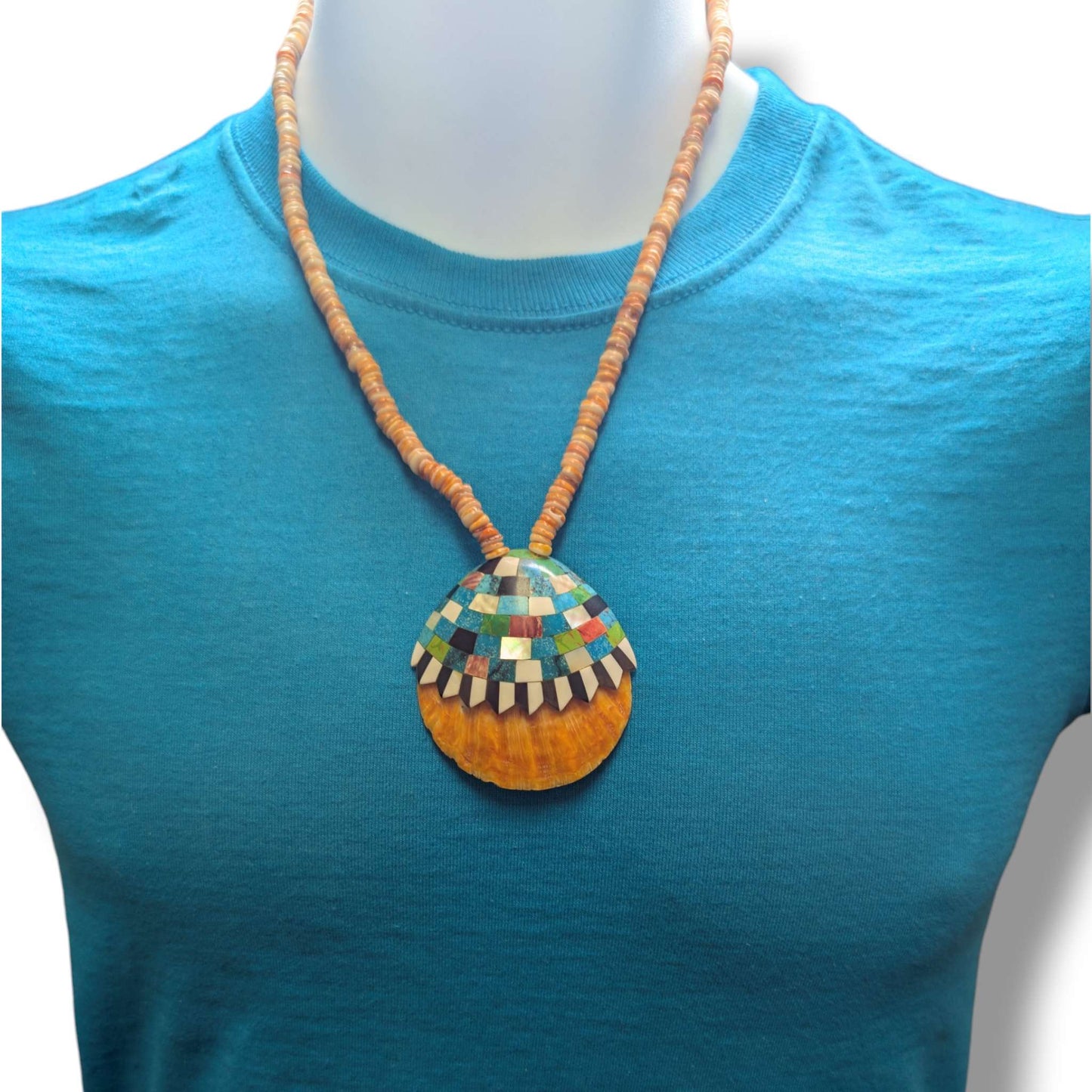 Handcrafted Indonesian Shell Mosaic Inlay Necklaces