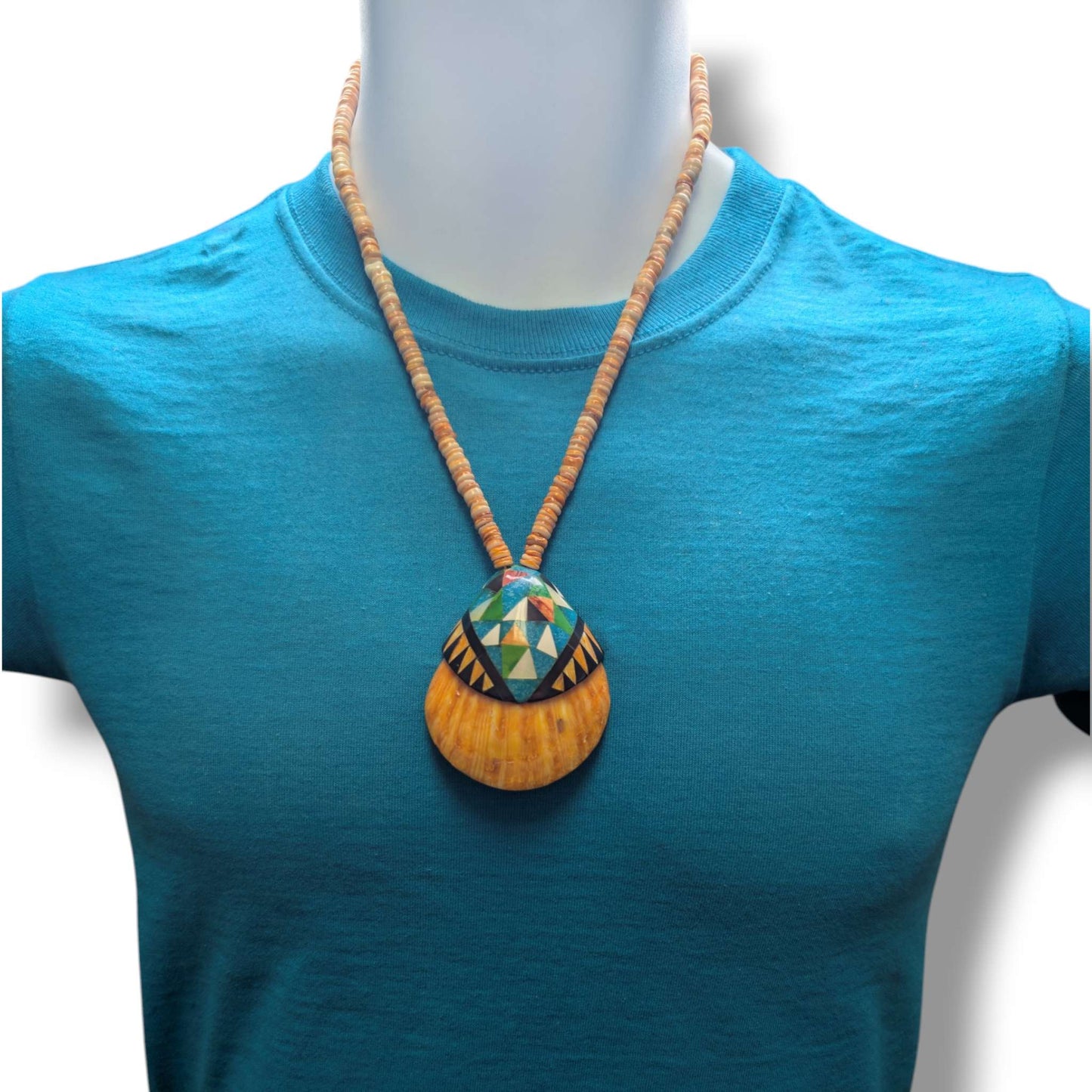 Handcrafted Indonesian Shell Mosaic Inlay Necklaces