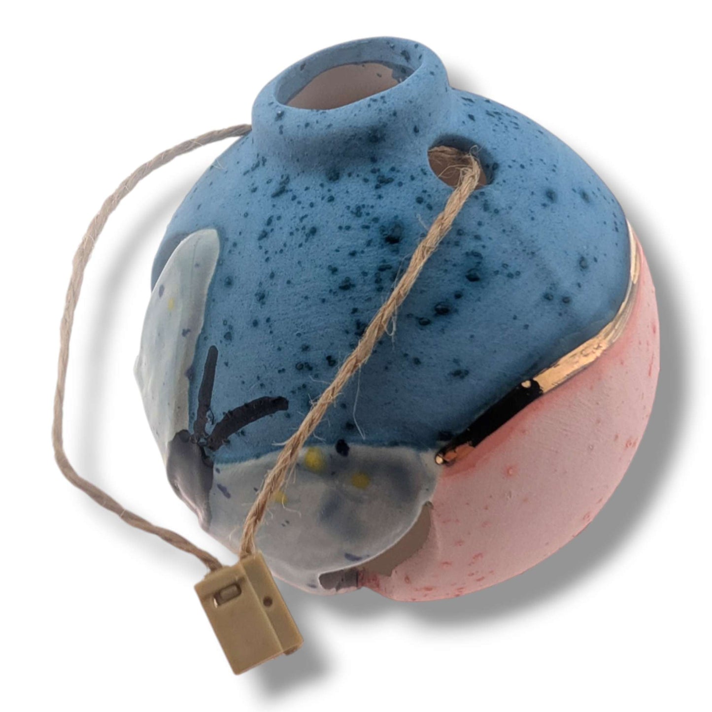 Pottery Butterfly Ornament, Handcrafted by Luna