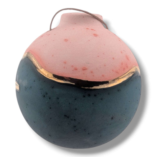 Pottery Pueblo Church Ornament, Handcrafted by Luna