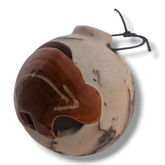 Horse Hair Pottery Bear Ornament, Handcrafted by Luna
