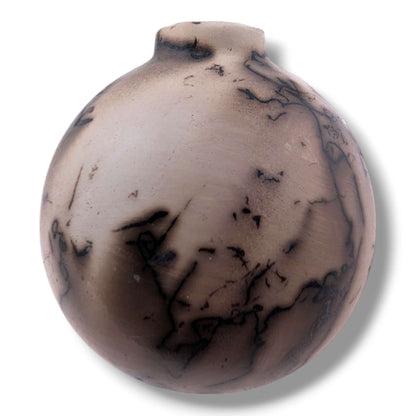 Horse Hair Pottery Bear Ornament, Dark Markings, Handcrafted by Luna