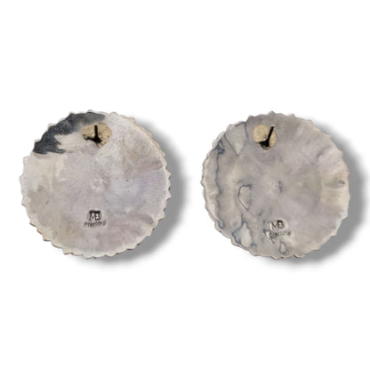 Navajo Turquoise Cluster Sterling Silver Earrings by Mathilda Benally