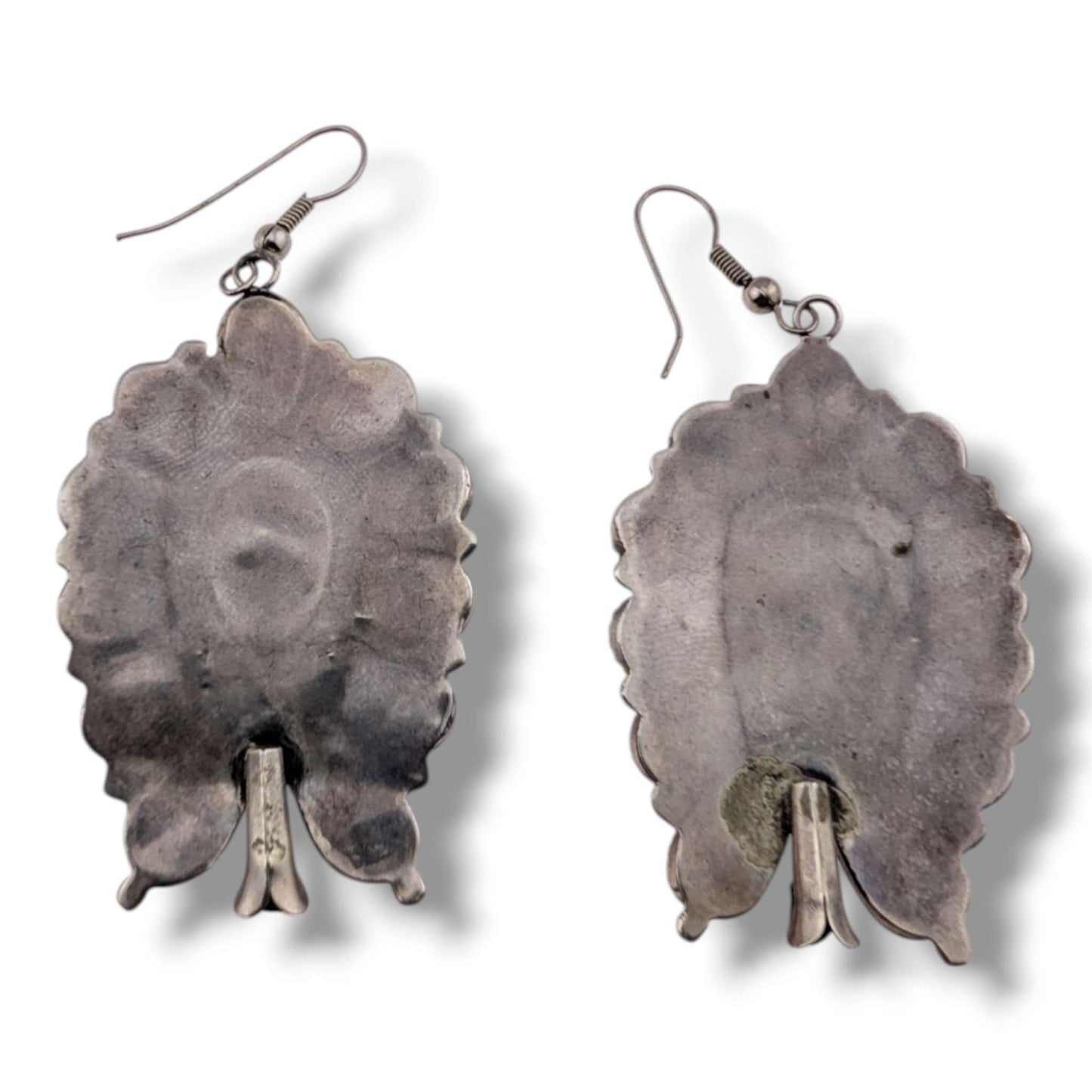 Navajo Turquoise Cluster Squash Blossom Style Earrings