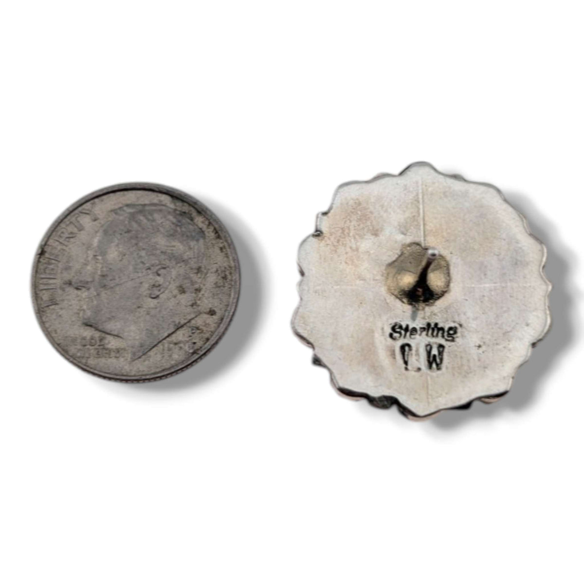 Navajo Red Coral Cluster Post Earrings by Lena Watts