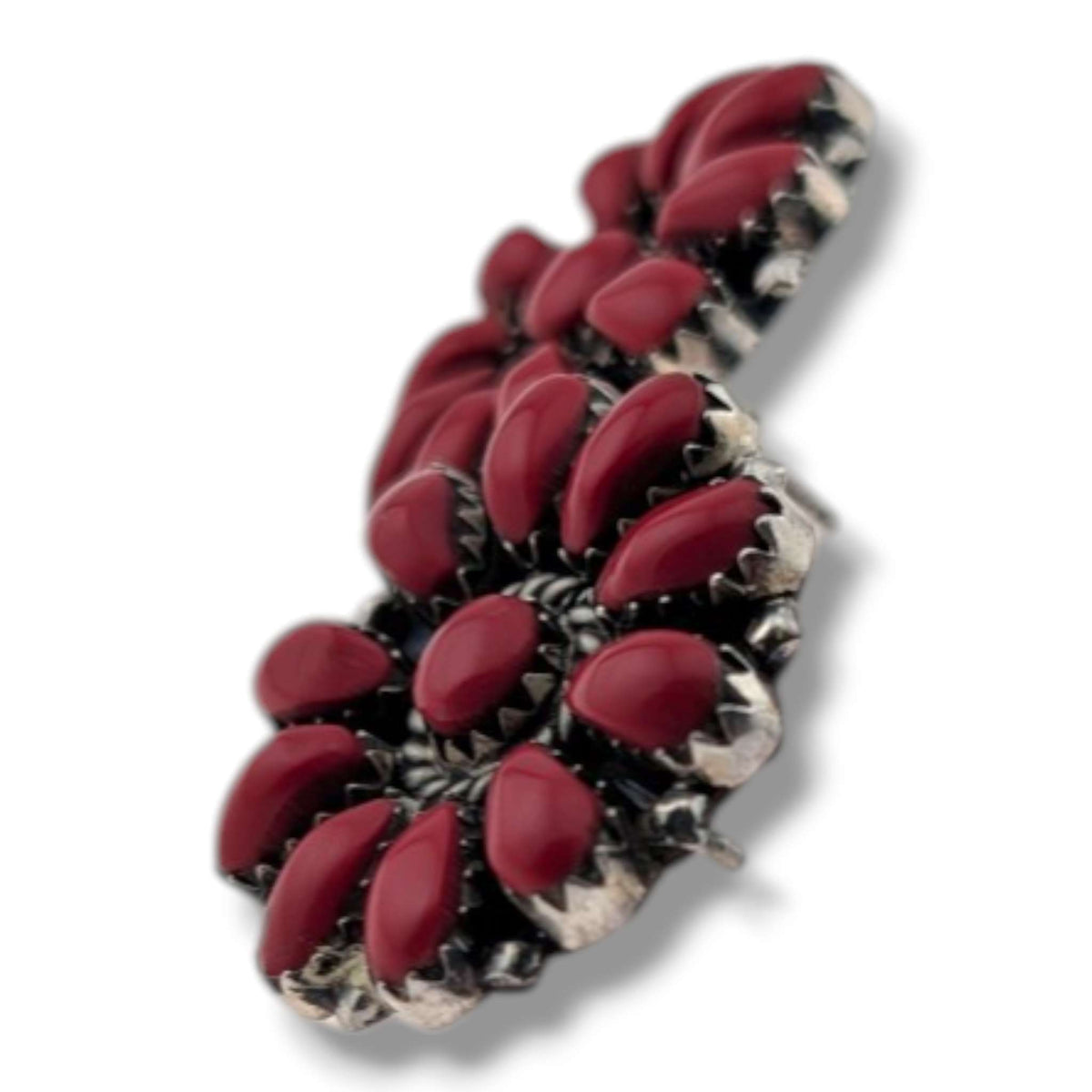 Navajo Red Coral Cluster Post Earrings by Lena Watts