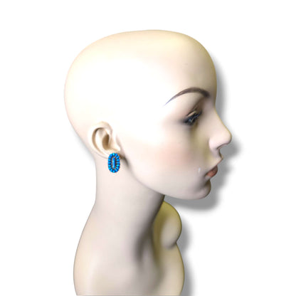 Sterling Silver Blue Opal Cluster Earring and Pendant Set