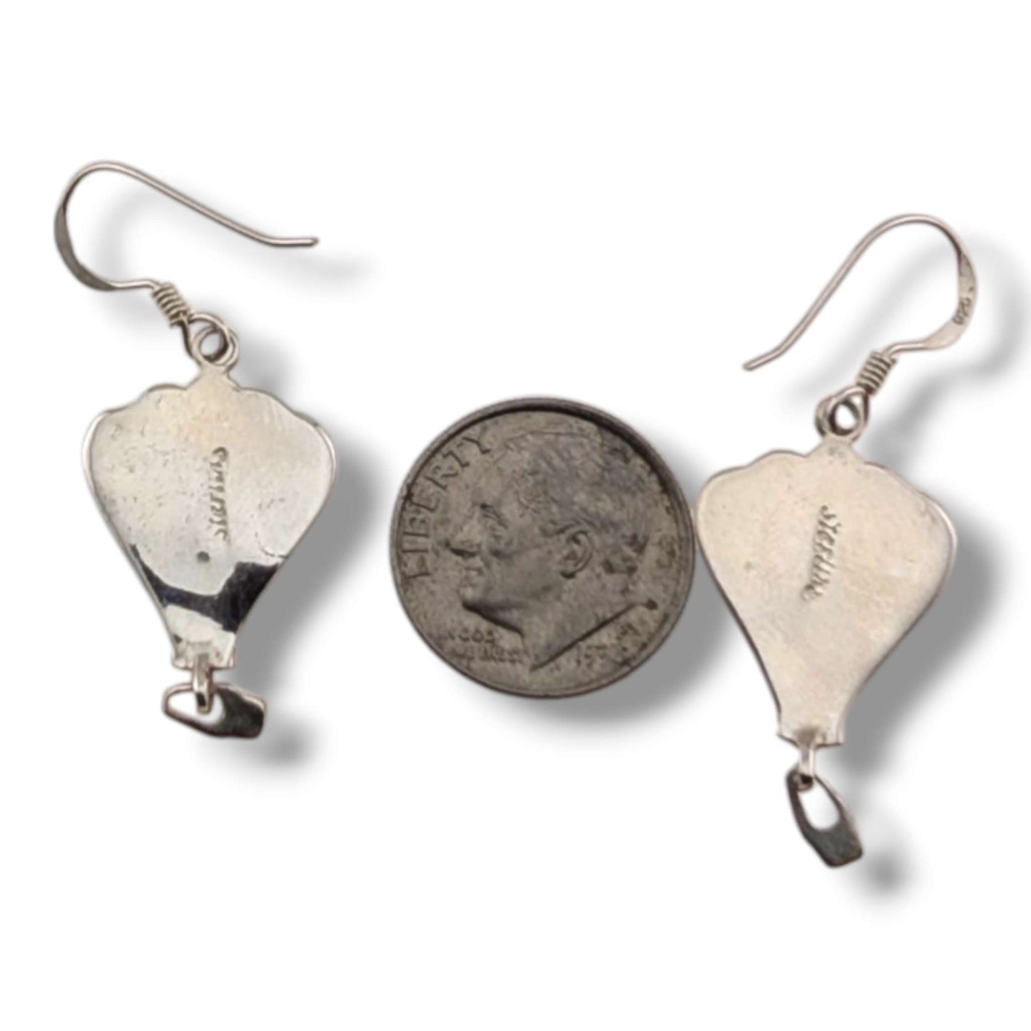 Sterling Silver Inlay Hot Air Balloon Earrings with Opal Accents