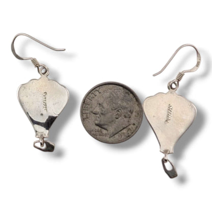 Sterling Silver Inlay Hot Air Balloon Earrings with Opal Accents
