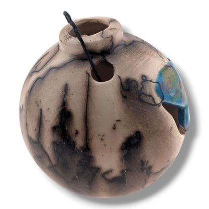 Horse Hair Pottery Blue Dragonfly Ornament, Handcrafted by Luna