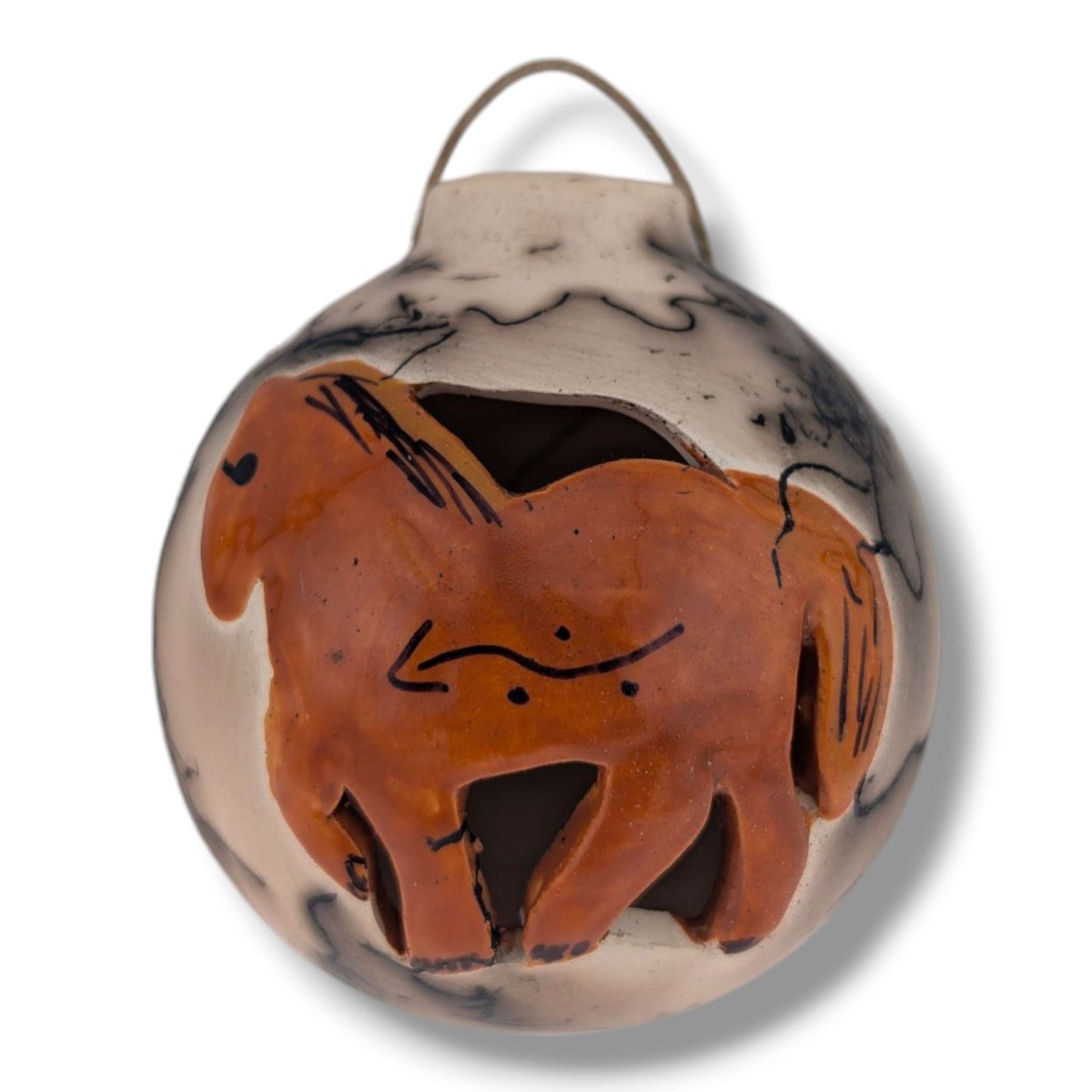 Horse Hair Pottery Galloping Horse Ornament, Handcrafted by Luna