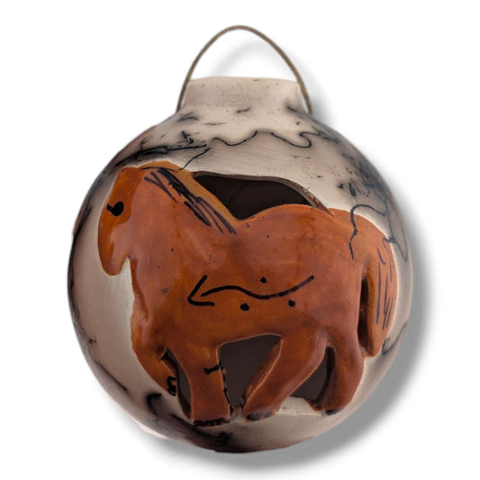 Horse Hair Pottery Galloping Horse Ornament, Handcrafted by Luna