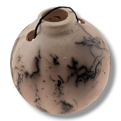 Horse Hair Pottery Pueblo Village Ornament, Handcrafted by Luna