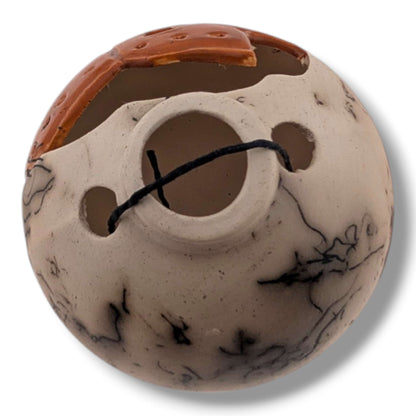 Horse Hair Pottery Pueblo Village Ornament, Handcrafted by Luna
