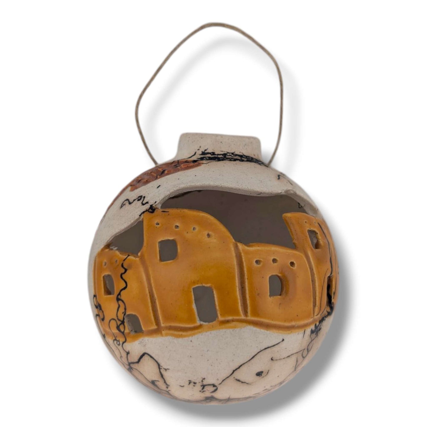 Horse Hair Pottery High Desert Pueblo Ornament, Handcrafted by Luna