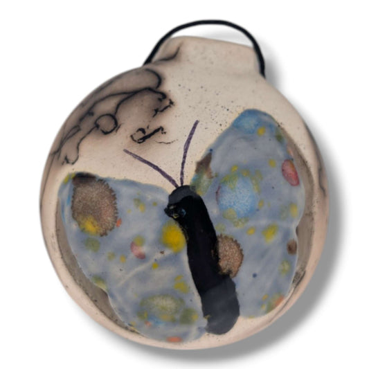 Horse Hair Pottery Sky Butterfly Ornament, Handcrafted by Luna
