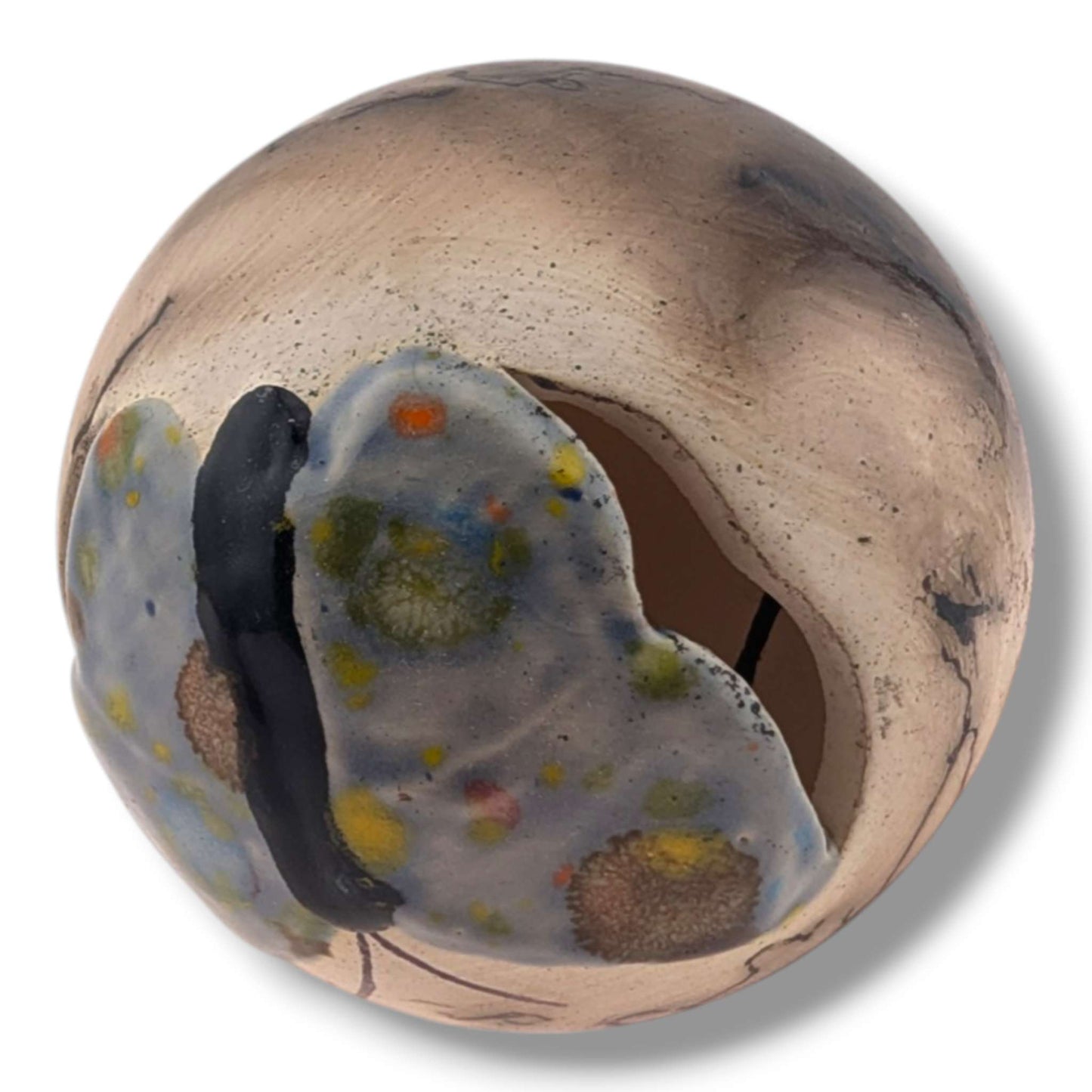 Horse Hair Pottery Sky Butterfly Ornament, Handcrafted by Luna