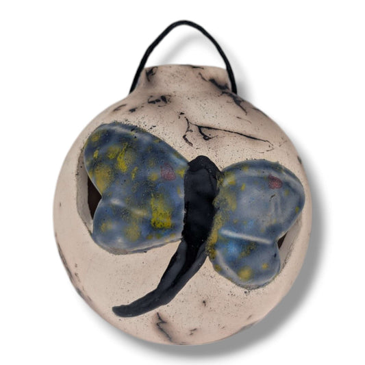 Horse Hair Pottery Midnight Wing Butterfly Ornament, Handcrafted by Luna