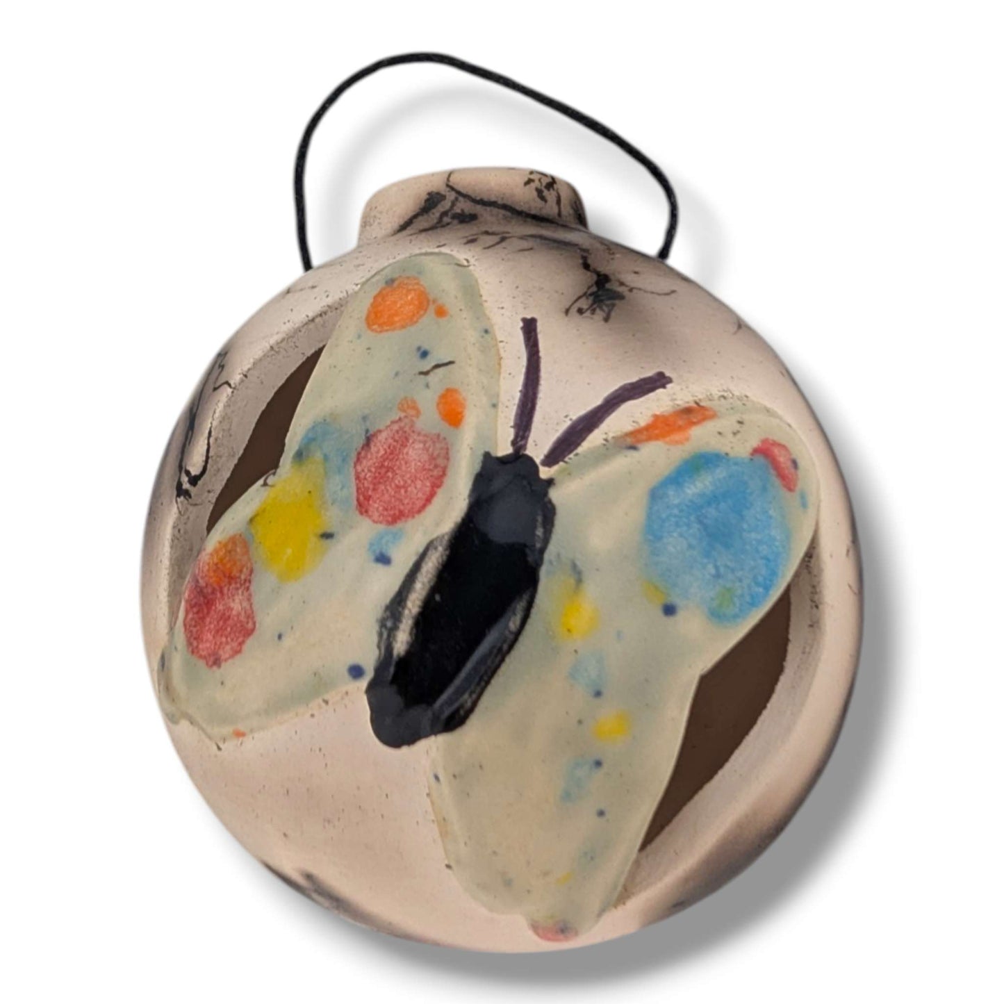 Horse Hair Pottery Summer Garden Butterfly Ornament, Handcrafted by Luna