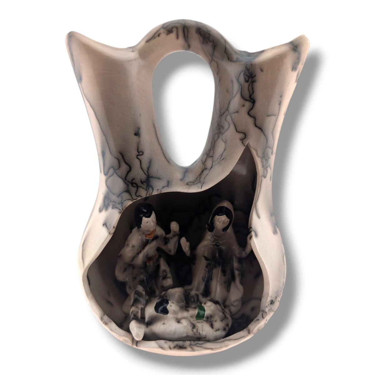 Horsehair Pottery Nativity Wedding Vase