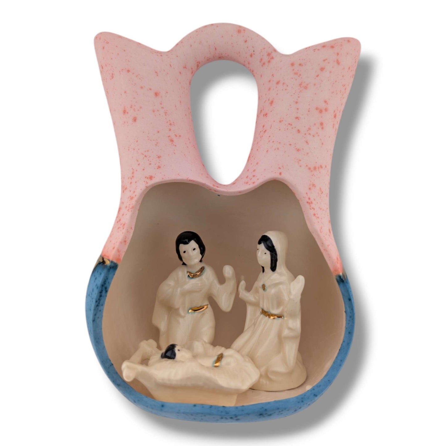 Luna Gold-Filled Nativity Wedding Vase, Rose and Blue