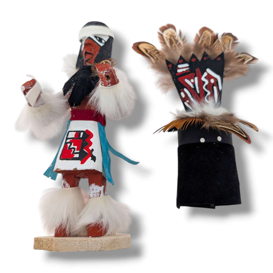 6 Inch Apache Dancer Kachina Doll with Detachable Mask