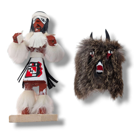 6 Inch Wolf Kachina Doll with Detachable Mask