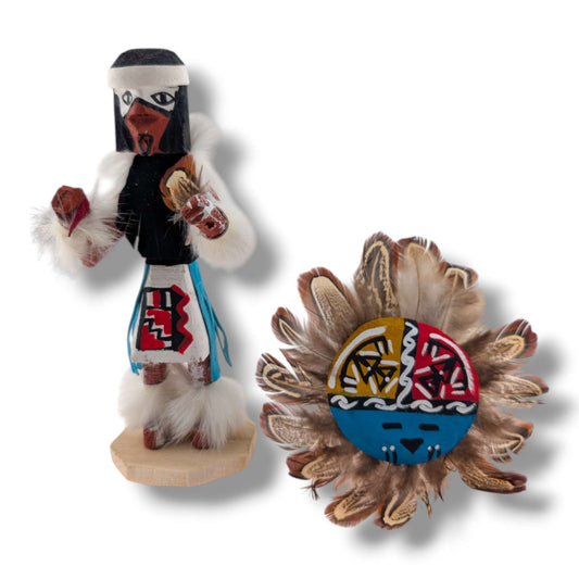 6 Inch Sunface Kachina Doll with Detachable Mask