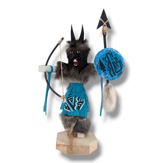 10 Inch Black Wolf Kachina Doll